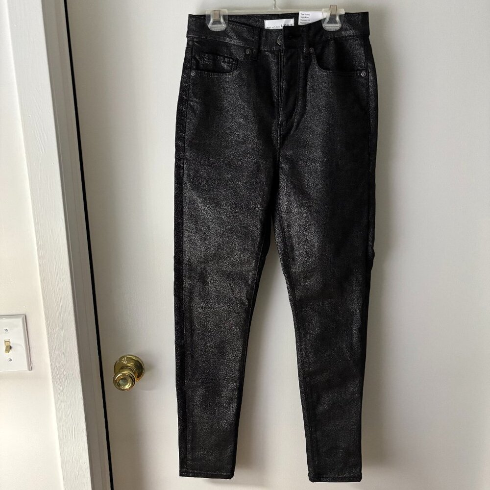 LOFT skinny, Hi-Rise Regular Fit Size 25 Shimmer Black jeans